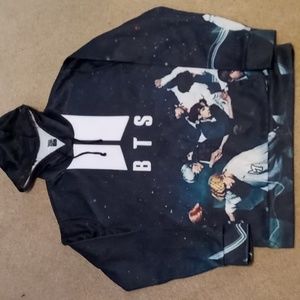 BTS light-weight black hoodie, Kids M